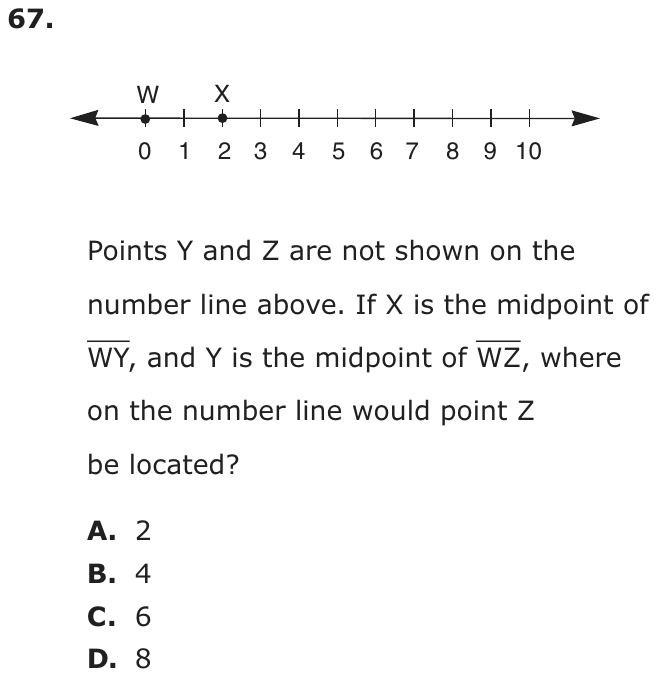 Question 67 as printed on page 78 of the DOE handbook.