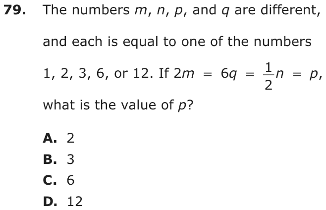 Question 79 as printed on page 81 of the DOE handbook.