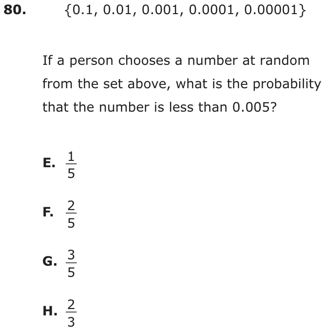 Question 80 as printed on page 81 of the DOE handbook.