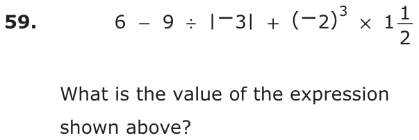 Question 59 as printed on page 75 of the DOE handbook.