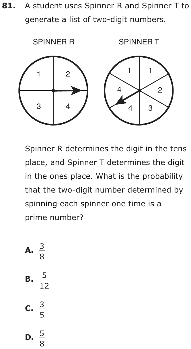 Question 81 as printed on page 81 of the DOE handbook.