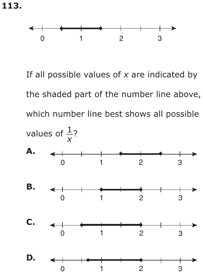 Question 113 as printed on page 91 of the DOE handbook.