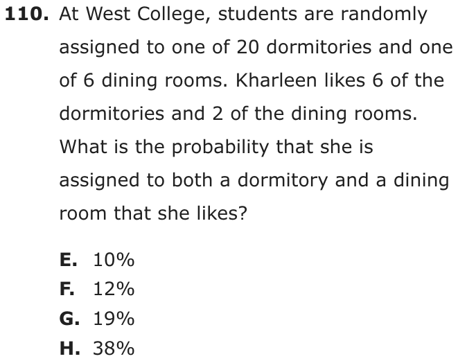 Question 110 as printed on page 90 of the DOE handbook.