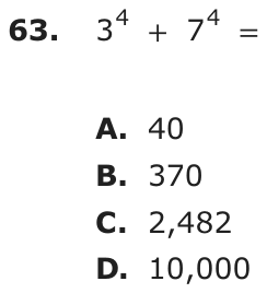 Question 63 as printed on page 77 of the DOE handbook.