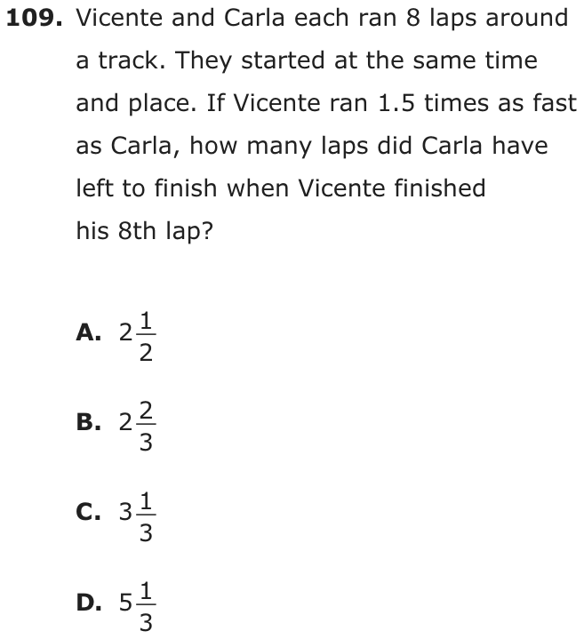 Question 109 as printed on page 89 of the DOE handbook.