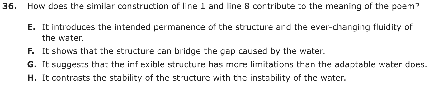 Question 36 as printed on page 177 of the DOE handbook.