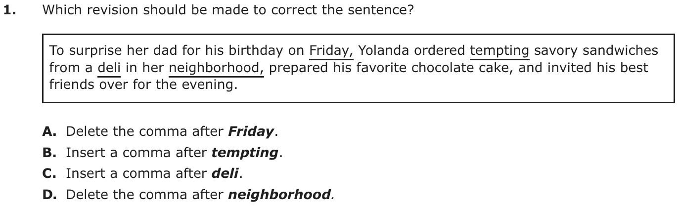 Question 1 as printed on page 152 of the DOE handbook.