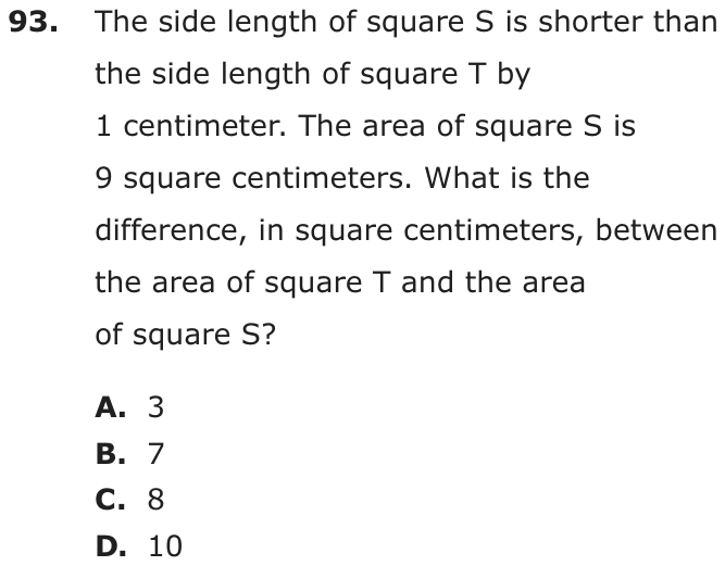 Question 93 as printed on page 201 of the DOE handbook.