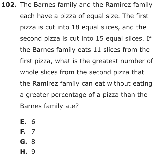 Question 102 as printed on page 204 of the DOE handbook.