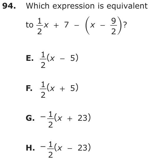 Question 94 as printed on page 202 of the DOE handbook.