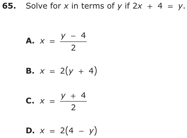 Question 65 as printed on page 193 of the DOE handbook.