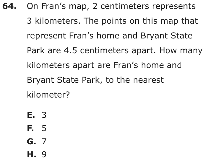 Question 64 as printed on page 193 of the DOE handbook.