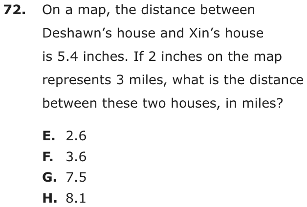 Question 72 as printed on page 195 of the DOE handbook.