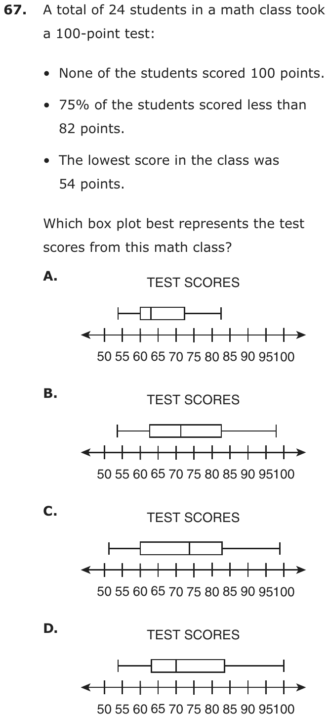 Question 67 as printed on page 194 of the DOE handbook.