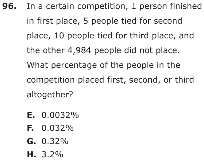 Question 96 as printed on page 202 of the DOE handbook.
