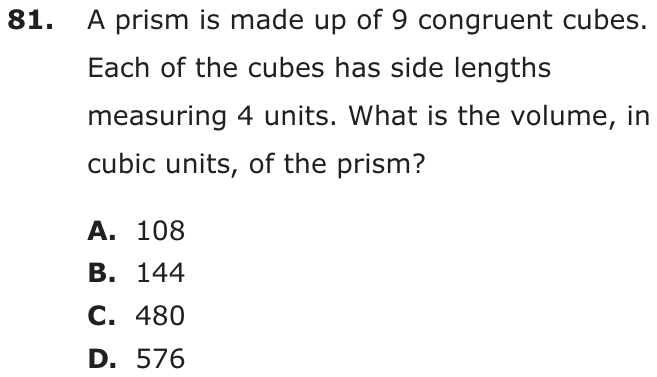 Question 81 as printed on page 198 of the DOE handbook.