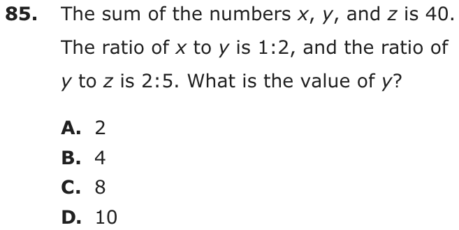 Question 85 as printed on page 199 of the DOE handbook.