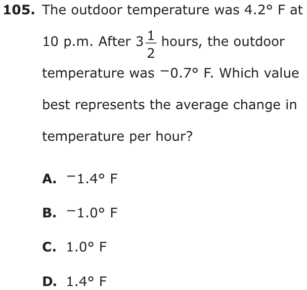 Question 105 as printed on page 205 of the DOE handbook.