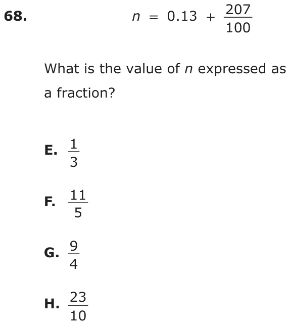 Question 68 as printed on page 194 of the DOE handbook.