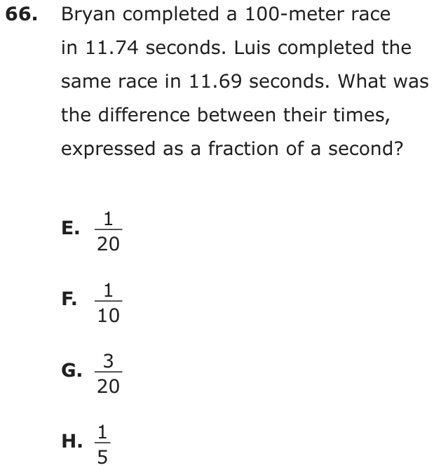 Question 66 as printed on page 193 of the DOE handbook.