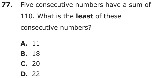 Question 77 as printed on page 197 of the DOE handbook.