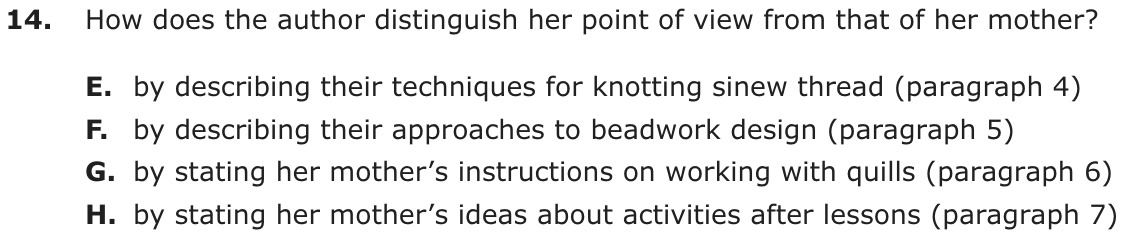 Question 14 as printed on page 45 of the DOE handbook.