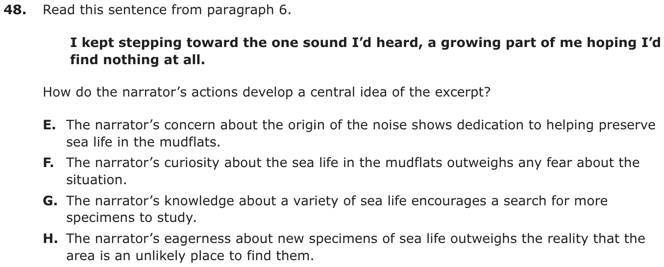 Question 48 as printed on page 67 of the DOE handbook.