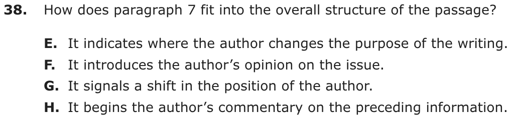 Question 38 as printed on page 61 of the DOE handbook.