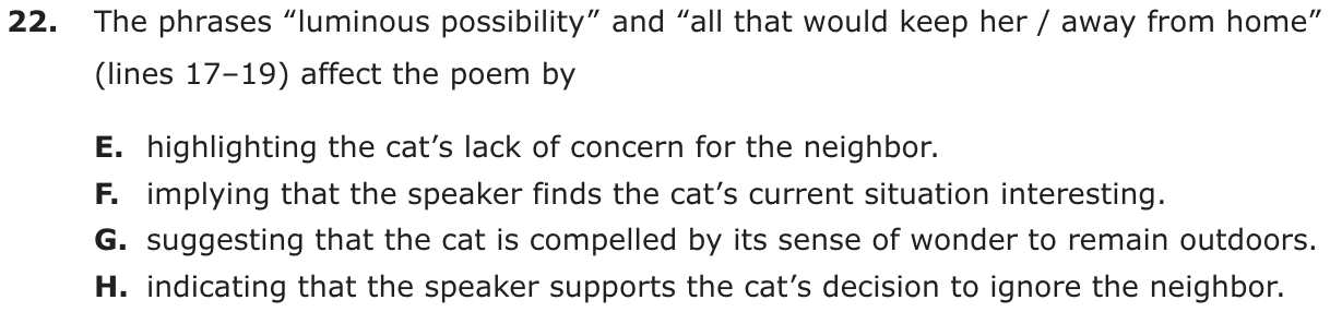 Question 22 as printed on page 49 of the DOE handbook.