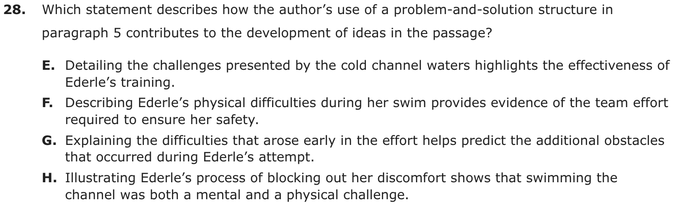 Question 28 as printed on page 54 of the DOE handbook.