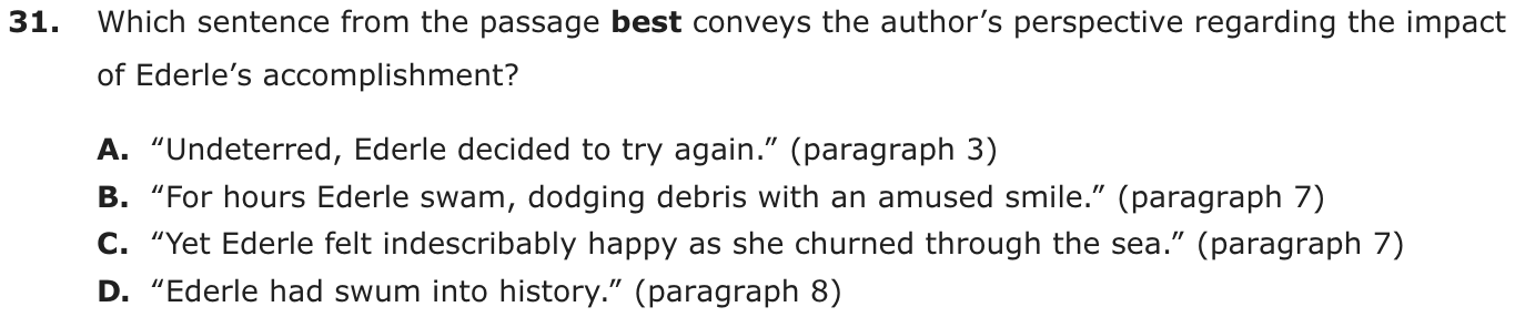 Question 31 as printed on page 55 of the DOE handbook.