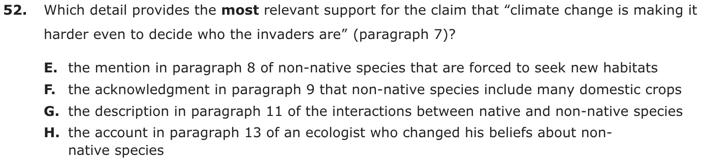 Question 52 as printed on page 70 of the DOE handbook.