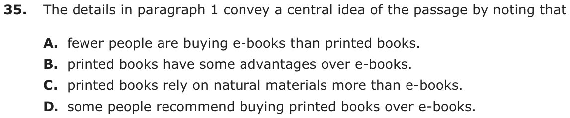 Question 35 as printed on page 60 of the DOE handbook.