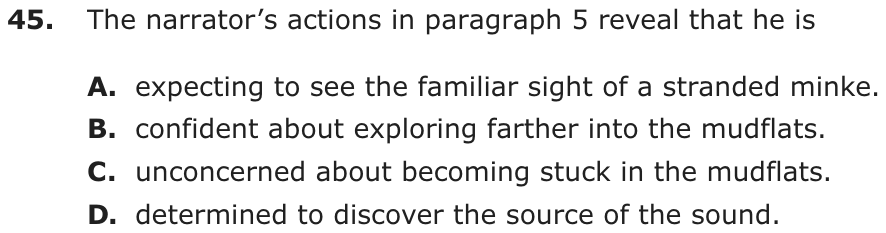 Question 45 as printed on page 66 of the DOE handbook.
