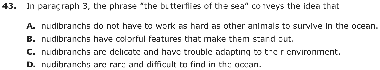 Question 43 as printed on page 65 of the DOE handbook.
