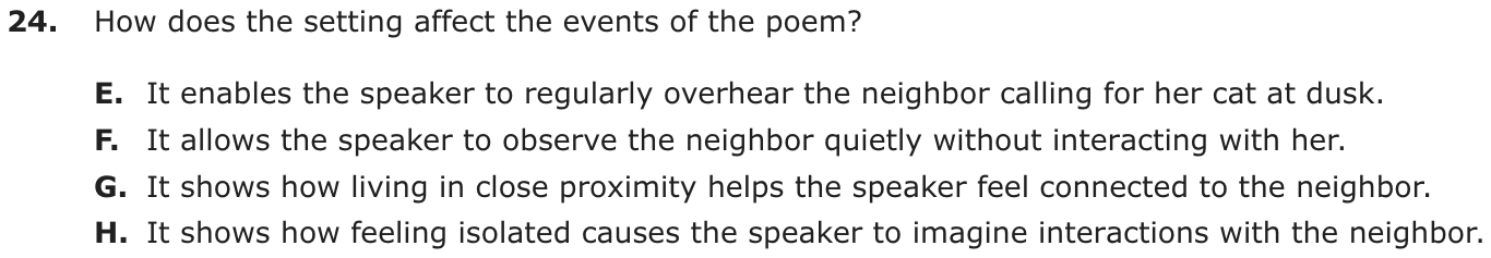 Question 24 as printed on page 50 of the DOE handbook.