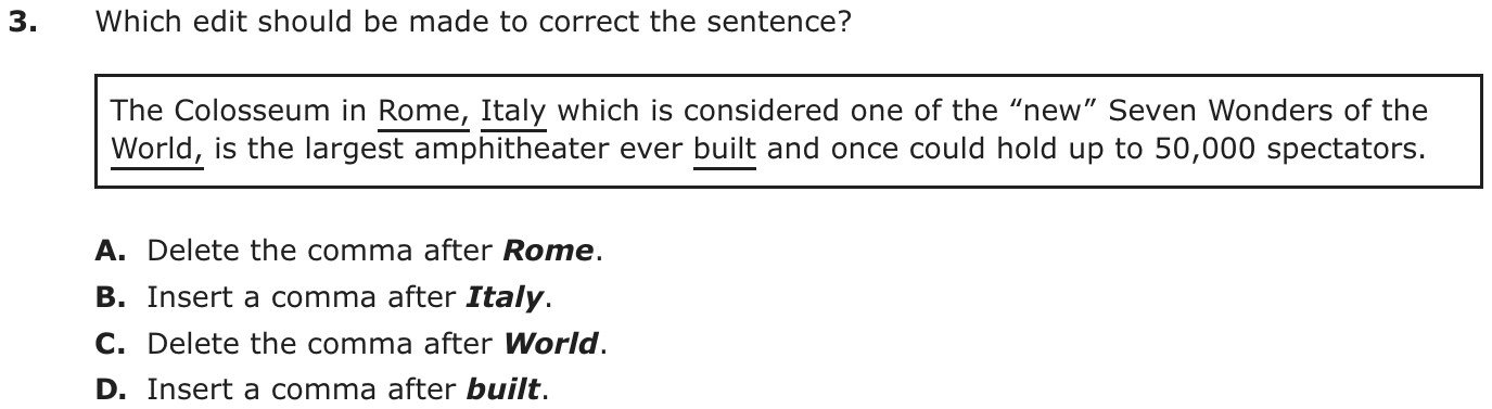 Question 3 as printed on page 37 of the DOE handbook.
