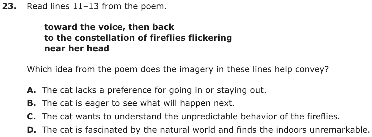 Question 23 as printed on page 50 of the DOE handbook.