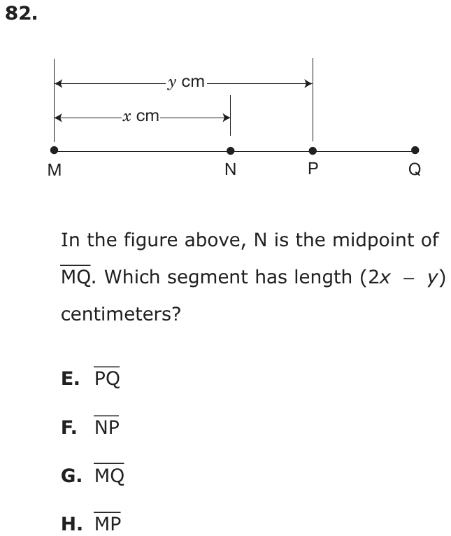 Question 82 as printed on page 82 of the DOE handbook.
