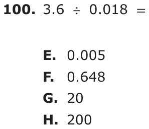 Question 100 as printed on page 87 of the DOE handbook.