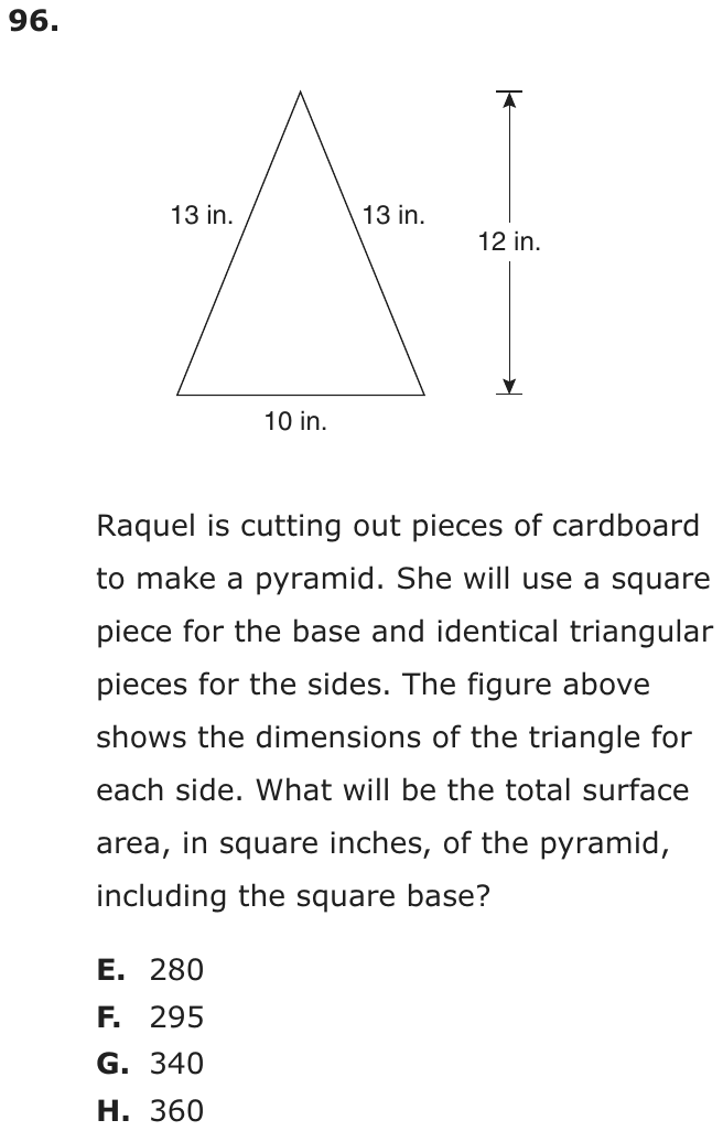 Question 96 as printed on page 86 of the DOE handbook.
