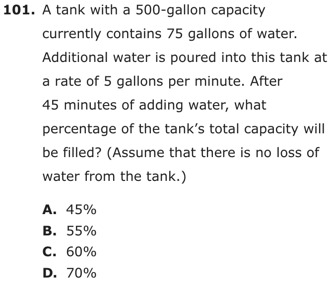 Question 101 as printed on page 87 of the DOE handbook.