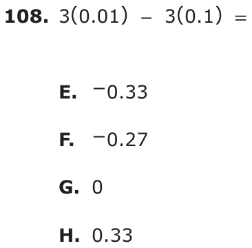 Question 108 as printed on page 89 of the DOE handbook.