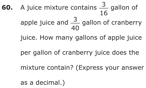 Question 60 as printed on page 75 of the DOE handbook.