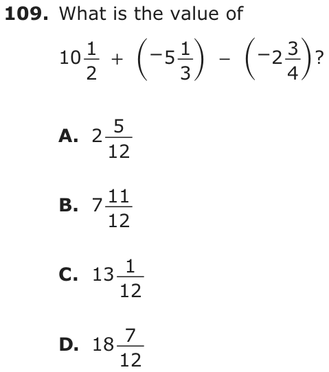 Question 109 as printed on page 89 of the DOE handbook.