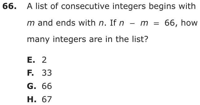 Question 66 as printed on page 78 of the DOE handbook.