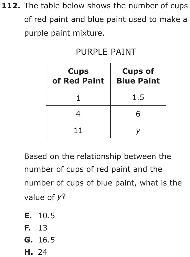 Question 112 as printed on page 90 of the DOE handbook.