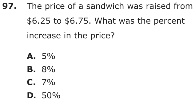 Question 97 as printed on page 86 of the DOE handbook.