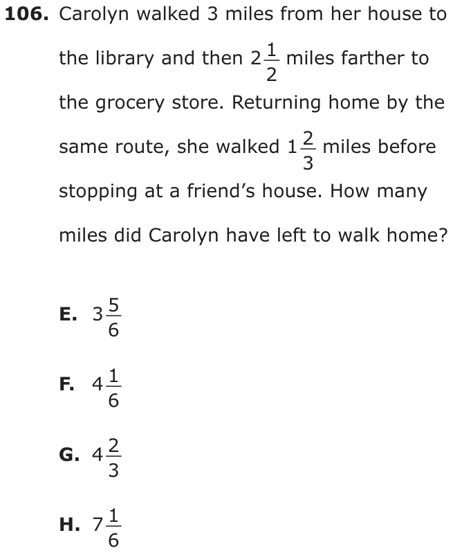Question 106 as printed on page 89 of the DOE handbook.