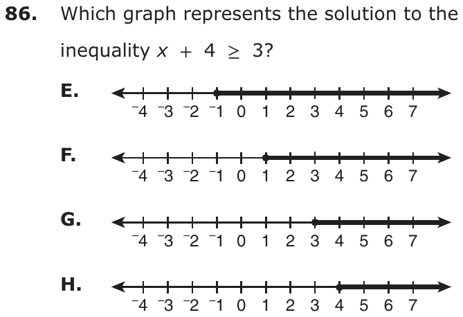 Question 86 as printed on page 83 of the DOE handbook.